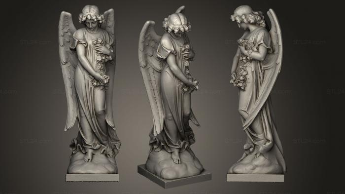 3d модели ангелы (Кладбищенский Ангел, AN_0123) 3D модель для ЧПУ станка